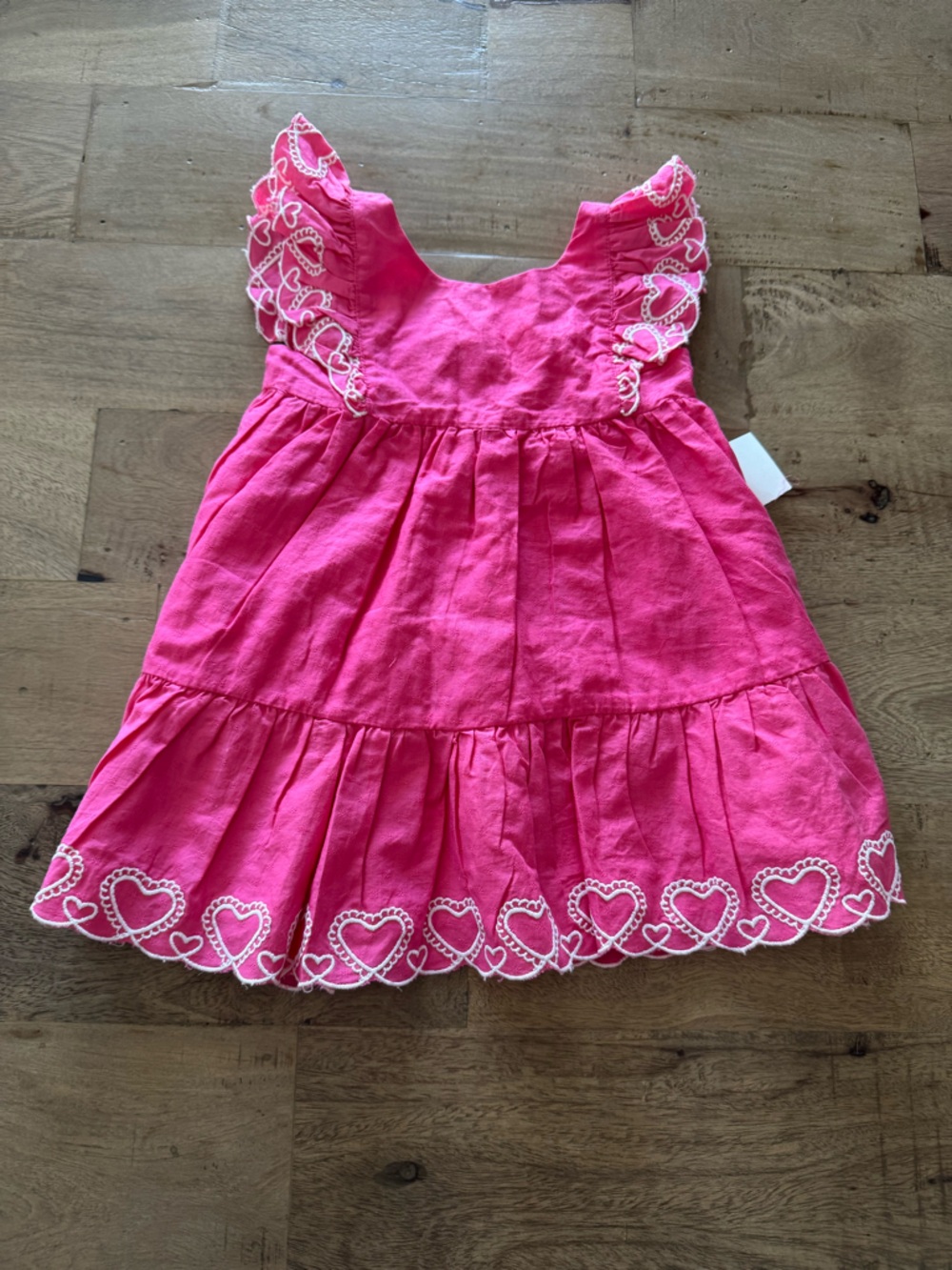 NWT Christian Siriano Hot Pink Heart Trim Ruffle Dress evening summer dress 18 M